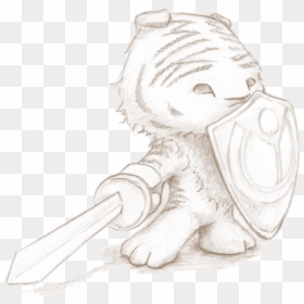 Sword And Shield - Sketch, HD Png Download - sword drawing png