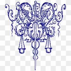 Lady Justice Sword Tattoo, HD Png Download - sword drawing png