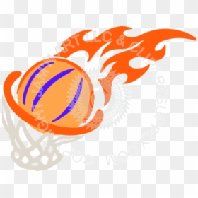 Basketball Hoop With Flames, HD Png Download - basketball png