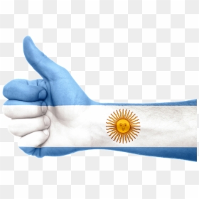 Argentina Flag Hand, HD Png Download - thumbs up png