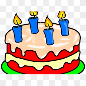 Birthday Cake With 4 Candles Clipart, HD Png Download - balloon png