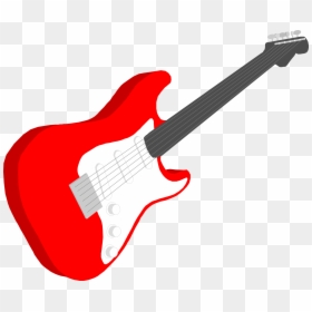 Red Electric Guitar Cartoon, HD Png Download - guitar png
