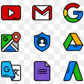 Social Media Icons Straight Line Png, Transparent Png - google png