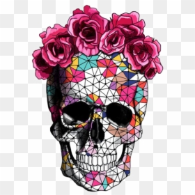 Sugar Skull With Flower Crown, HD Png Download - flower crown png