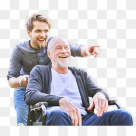 Senior Man With His Son - Wheelchair, HD Png Download - angel heart png