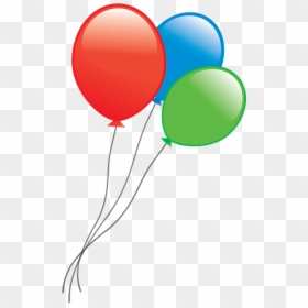 3 Balloons On A String, HD Png Download - confeti y serpentinas png