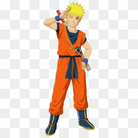 Naruto With Goku Costume, HD Png Download - naruto running png