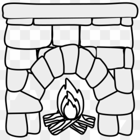 Fireplace, Fire, Logs, Mantel, Black And White - Fire, HD Png Download - fire place png