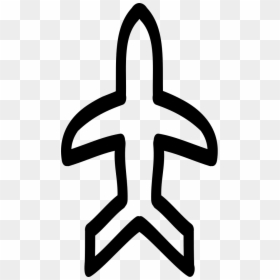 Airplane Hand Drawn Outline Pointing Up - Hoe Teken Je Een Vliegtuig, HD Png Download - airplane outline png