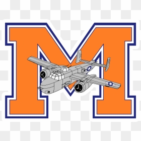 School Logo - Mitchell High School Marauders, HD Png Download - airplane outline png