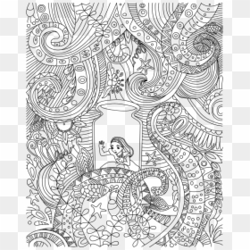 Alice Trapped - Alice In Wonderland Zentangle, HD Png Download - alice in wonderland silhouette png