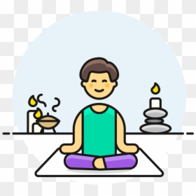 Cartoon Meditation, HD Png Download - asian person png