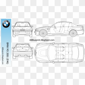 Bmw M3 Blueprint, HD Png Download - bmw m3 png