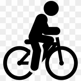 Bicycle - Man On Cycle Icon Png, Transparent Png - people bike png