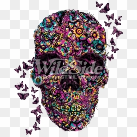 Butterfly Skull Png - Butterfly Sugar Skull, Transparent Png - side skull png