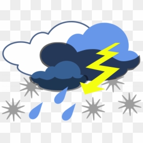 Thunderstorm Clipart Free Lightning Storm Thunder Free - Bad Weather Clip Art, HD Png Download - lightning bolt vector png