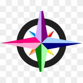 Compass Clipart Colorful - Clip Art Compass Rose, HD Png Download - drafting compass png