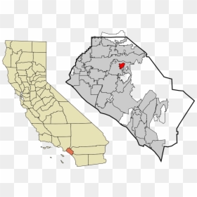 Yorba Linda On Map, HD Png Download - california state outline png