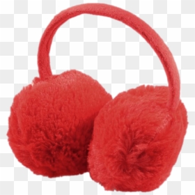 Red Fluffy Earmuffs - Ear Covers Winter, HD Png Download - fluffy png