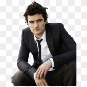 Suit Clipart Classy Man - Orlando Bloom No Background, HD Png Download - person sitting side png
