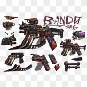 Sandbox Banditsmgv2breakdown - Borderlands 2 Weapon Concept, HD Png Download - guy holding gun png