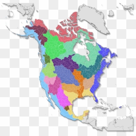 Watershed Map Of North America - North America Watershed Map, HD Png Download - map of the us png
