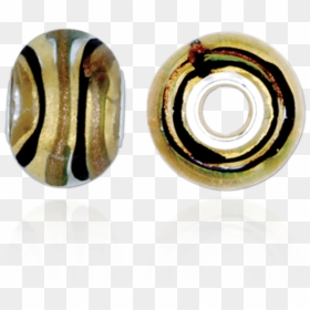 Gold And Brown Swirl Murano Glass Beads - Circle, HD Png Download - gold beads png