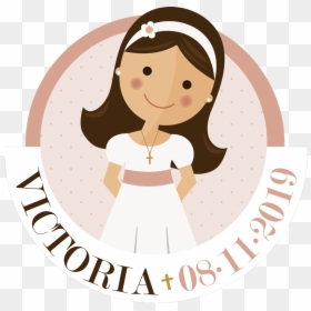 Girl Happy First Communion, HD Png Download - comunion png