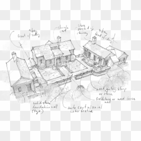 Architecture, HD Png Download - house sketch png