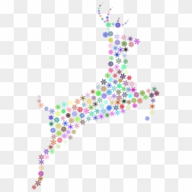 Leaping Deer Snowflakes Prismatic - Creative Arts, HD Png Download - snowflakes frame png