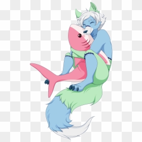 Pastel Shark= Cuddles - Cartoon, HD Png Download - shark outline png
