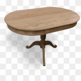 Natural Wood Oval Pedestal Table - Coffee Table, HD Png Download - small table png