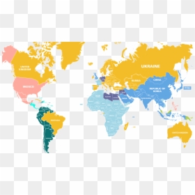 World Map Countries White Background, HD Png Download - blue world map png