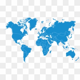 Map - Two Tone World Map, HD Png Download - blue world map png