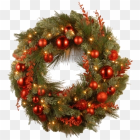 Red Christmas Wreath Png Free Download - Christmas Wreath, Transparent Png - christmas wreath border png