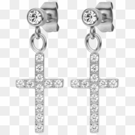 Cross Earrings Transparent, HD Png Download - cross white png