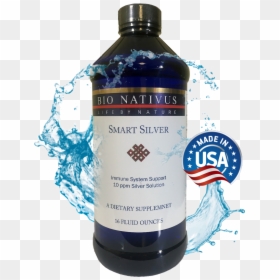 Bio Nativus Smart Silver 16 Ounce Bottle - Splash Water Product, HD Png Download - smart water bottle png