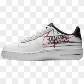 Nike Boy"s Air Jordan 1 Gs Low White Black Red Youth - Nike Evolution Of The Swoosh, HD Png Download - red swoosh png