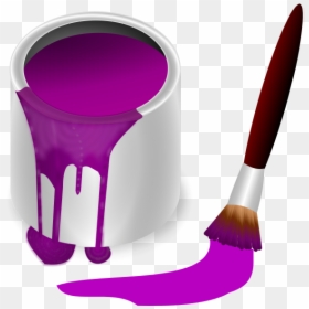 Color Bucket Purple - Purple Paint Clipart, HD Png Download - purple paint stroke png