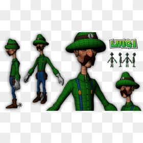 Luigi Character Modeling And Texturing 3d In Autodesk - Wire Frame Characters Maya, HD Png Download - 3d character png