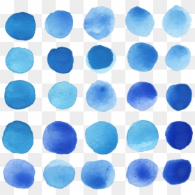 Dark Blue Watercolor Circle, HD Png Download - dots texture png
