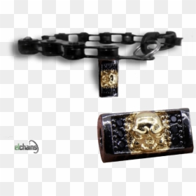 Black And Gold Pirate Ornament On A Bike Chain Bracelet - Bracelet, HD Png Download - gold number 1 png