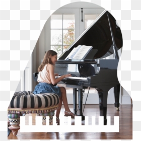 Digital Piano - Girl Playing Piano In The Room, HD Png Download - piano vector png
