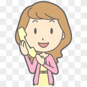 Emotion,art,yellow - Girl On The Phone Clipart, HD Png Download - telephone clipart png