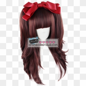 Lolita Red / Brown Mixed Double Pony Tail Straight - Wig, HD Png Download - lolita png
