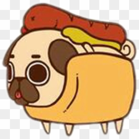 Freetoedit Pug Cute Food Hotdog Sausage Fastfood - Pug Drawing, HD Png Download - pug vector png