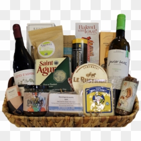 Wine, Cheese, And Accompaniments&nbsp - Glass Bottle, HD Png Download - gift baskets png