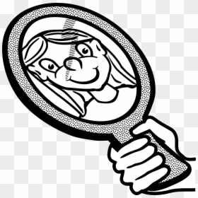 Comic Characters Mirror Spiegel Free Photo - Mirror Line Art, HD Png Download - mirror vector png