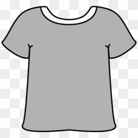 Gray Tshirt With A White Collar Clip Art - Transparent Background Shirt Clip Art, HD Png Download - gray shirt png