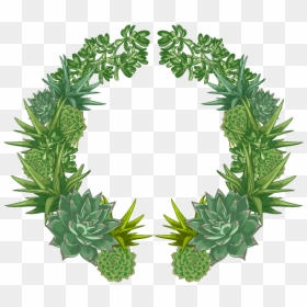 Cactaceae Flower Watercolor Painting - Green Wreath Watercolor Png, Transparent Png - green wreath png